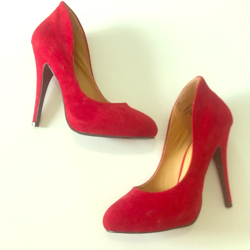 Sexy Red Suede Heels